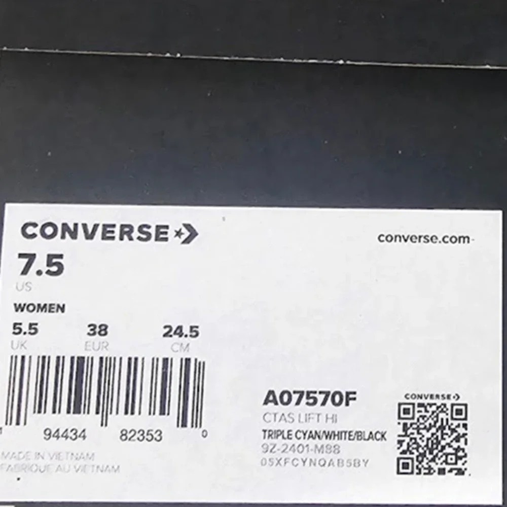 Converse CTAS Lift Hi Tops Brand New Women's Size 7.5 Cyan A07570F NWT - Picture 6 of 6
